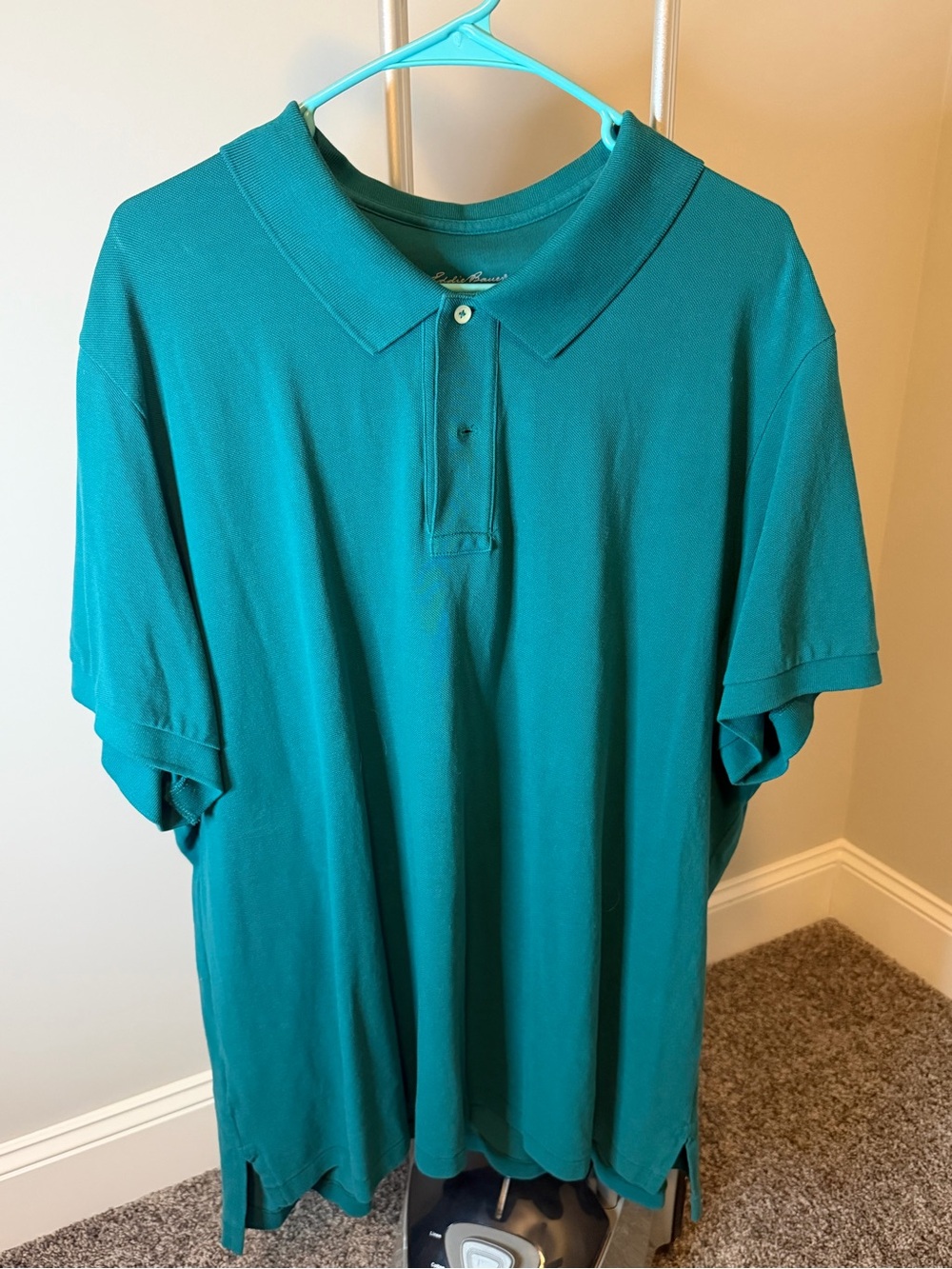 Eddie Bauer Men's Teal Polo Shirt - Classic Short Sleeve